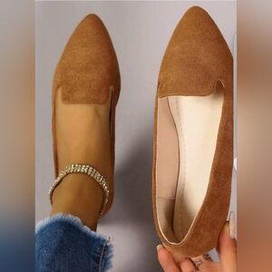 SHEIN Tan Suede Women's Loafers